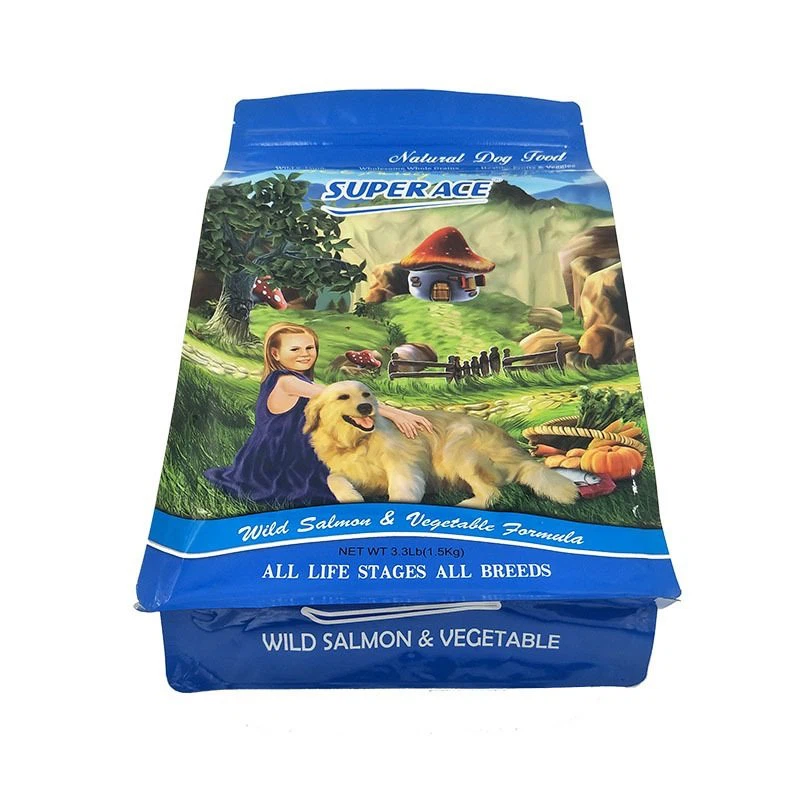 Flat Bottom Dog Food Packaging Bag with Zipper